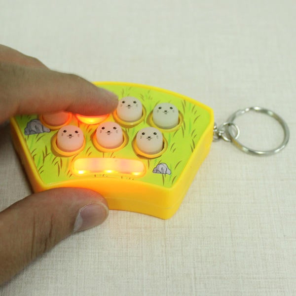 Mini Whack-A-Mouse Mole Attack Game Key Chain Amusement Game