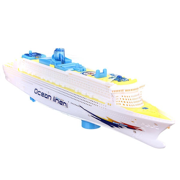 Ocean Liner Cruise Ship Boat Electric Toys Flash LED Lights Sounds Kids Christmas Gift