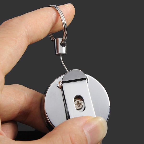 Full Metal Tool Belt Money Retractable Key Ring Pull Chain Clip