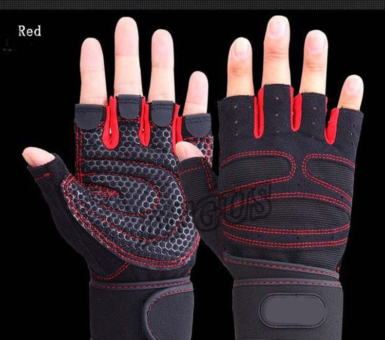 Half Finger Gym Gloves Heavyweight Sports Exercise Lifting BodyBuilding Training Fitness - JustgreenBox