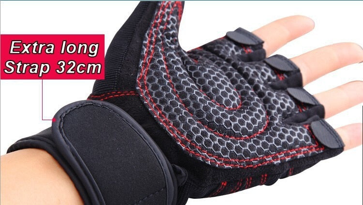 Half Finger Gym Gloves Heavyweight Sports Exercise Lifting BodyBuilding Training Fitness - JustgreenBox
