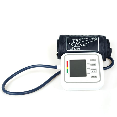 Upper Arm Style Automatic Electronic Blood Pressure Monitor with Large LCD Display Digital Intelligent Blood Pressure Meter Measurement Tool