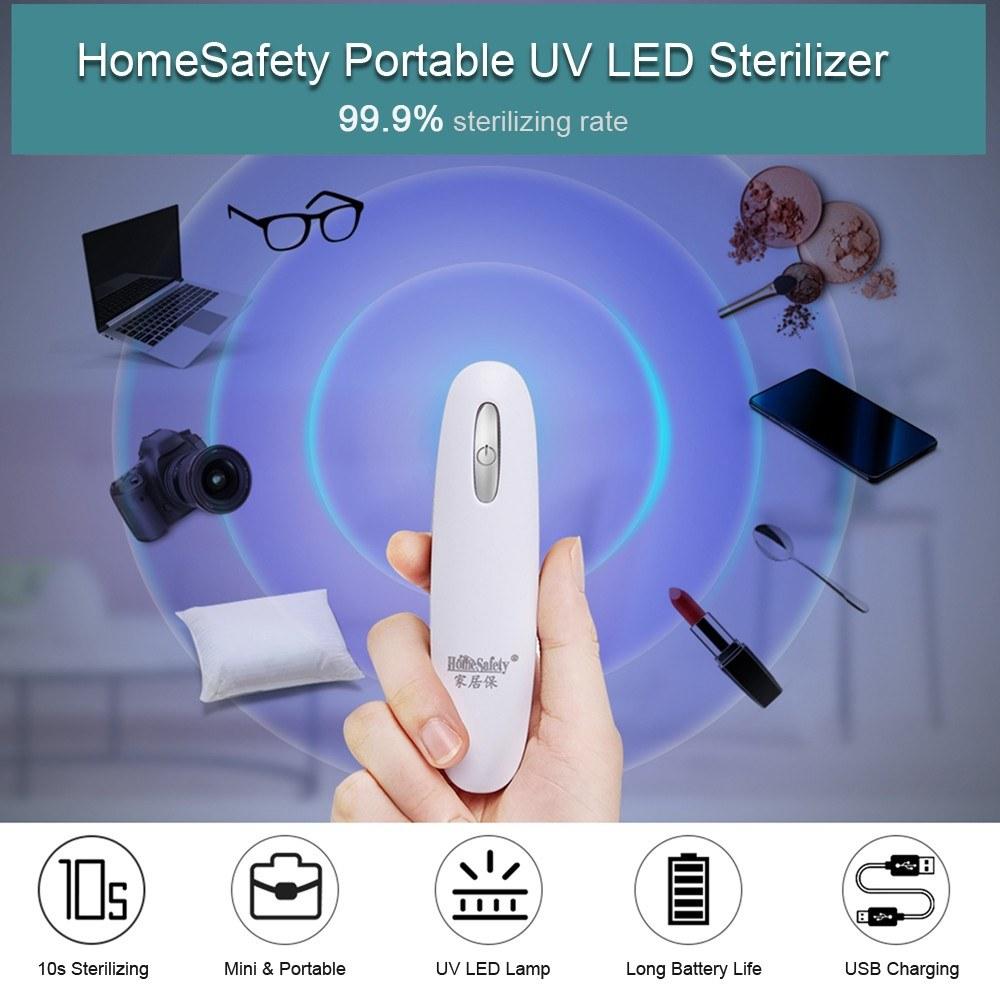 Portable UV LED Sterilizer Mini Lamp Disinfector Ultraviolet Light Electric Sanitizer