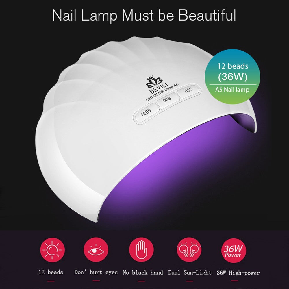 36W LED Nail Lamp Fingernail Toenail Gel Curing Nail Dryer