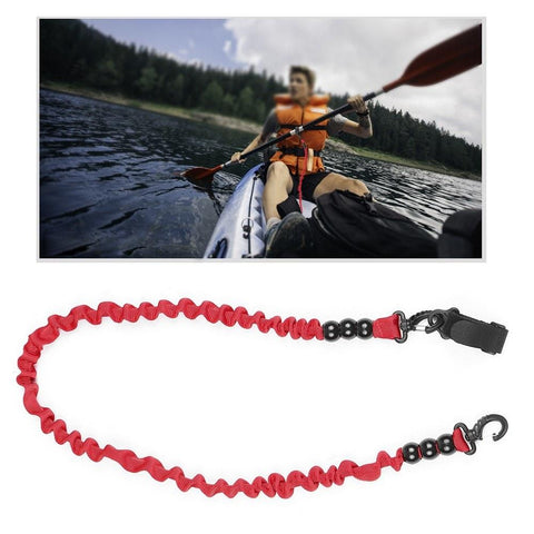 Elastic Paddle Leash Kayak Canoe Safety Fishing Rod Rowing Boats Lanyard Cord Tie Rope with Beads
