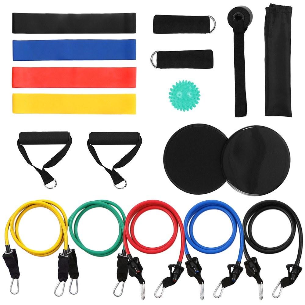 18Pcs Resistance Bands Set Workout Fitness Exercise Rehab Loop Tube for Home Gym Travel