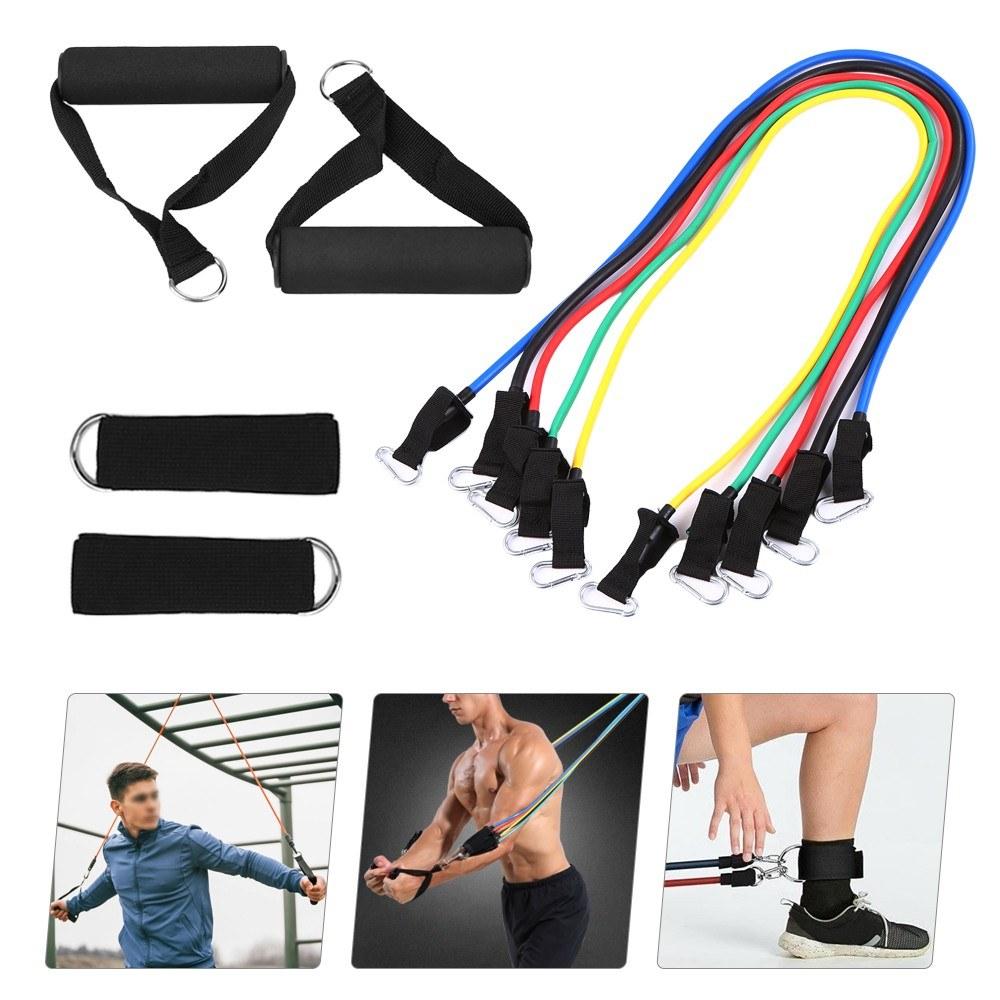 18Pcs Resistance Bands Set Workout Fitness Exercise Rehab Loop Tube for Home Gym Travel