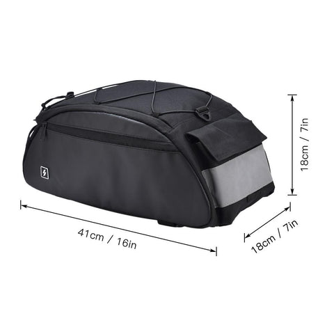 10L Bike Rack Bag Waterproof Cycling Rear Seat Cargo Trunk Pack Shoulder Carry