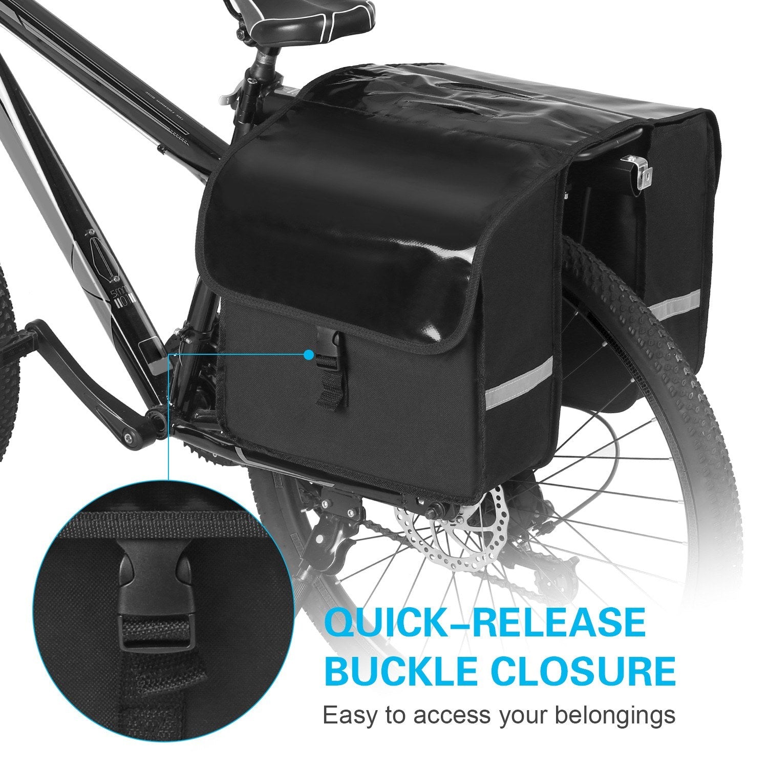 28L Water Resistant Bicycle Rear Seat Carrier Bag Rack Trunk Bags Bike Commuter Bag Pannier
