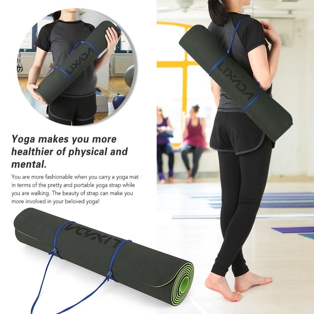 72x24IN Non-slip Yoga Mat TPE Eco Friendly Fitness Pilates Gymnastics Carrying Strap and Storage Bag