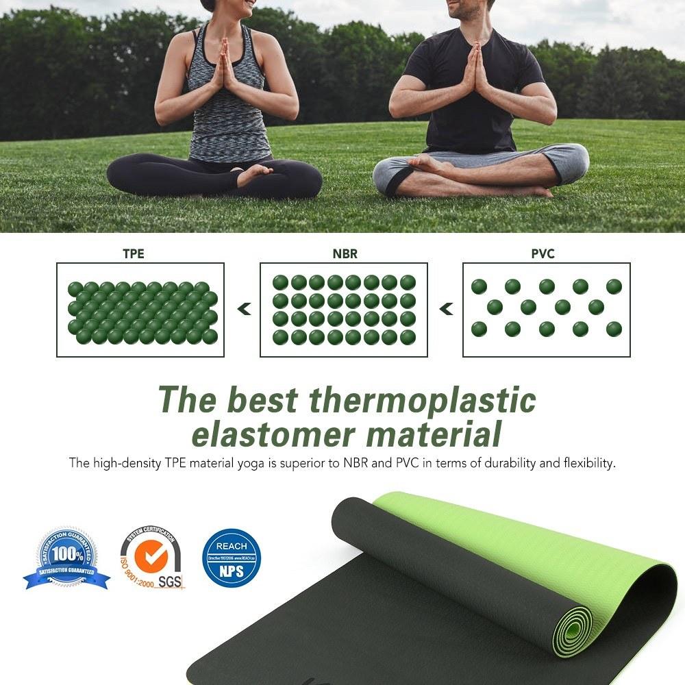 72x24IN Non-slip Yoga Mat TPE Eco Friendly Fitness Pilates Gymnastics Carrying Strap and Storage Bag