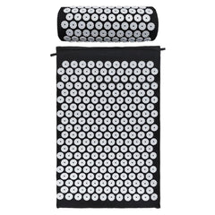 Acupressure Mat and Pillow Set with Spiky Massage Ball Carry Bag for Back Neck Pain Stress Relief