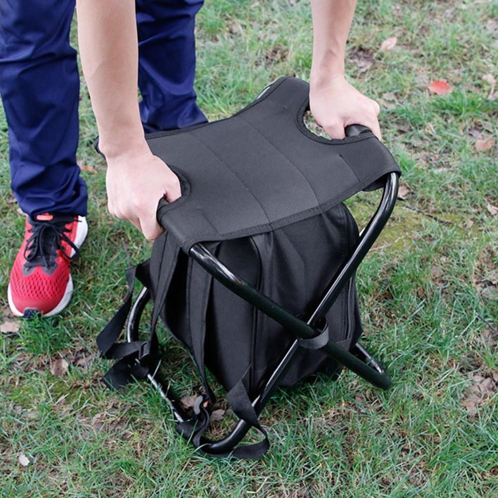 Outdoor Folding Stool Portable Backpack Chair