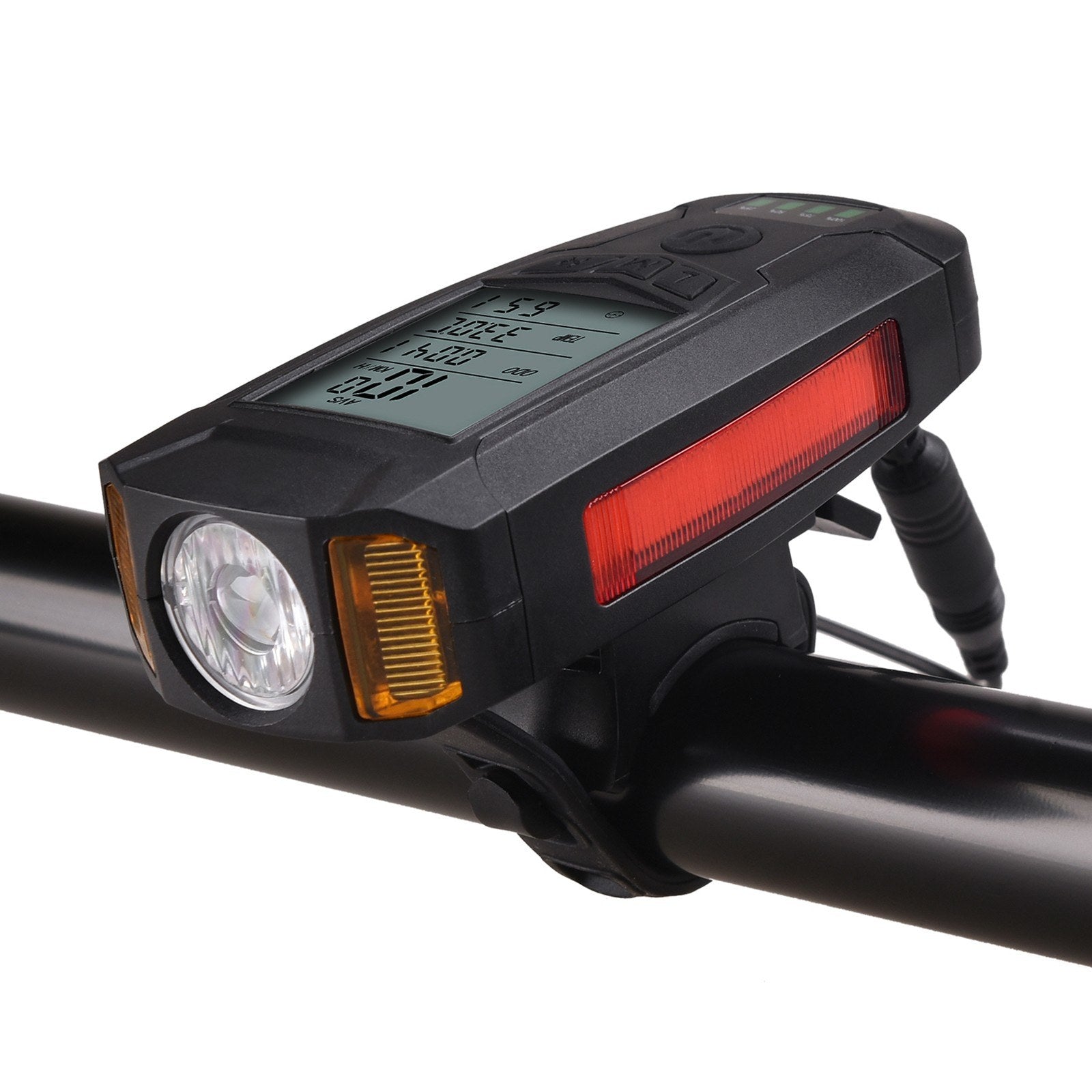 Bicycle Lamp USB Front Bike Light Rechargeable Bicycle Headlight with Bicycle Speedometer