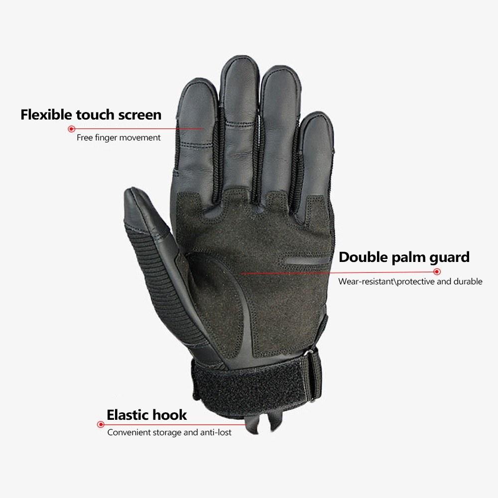 Touching Screen Hard Knuckle Gloves PU Leather Outdoor Sport Proffessional Cycling Paintball