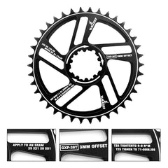 30/32/34/36/38/40/42T Mountain Bike Chainwheel Bicycle Crank Bike Circle Crankset Single Plate GXP