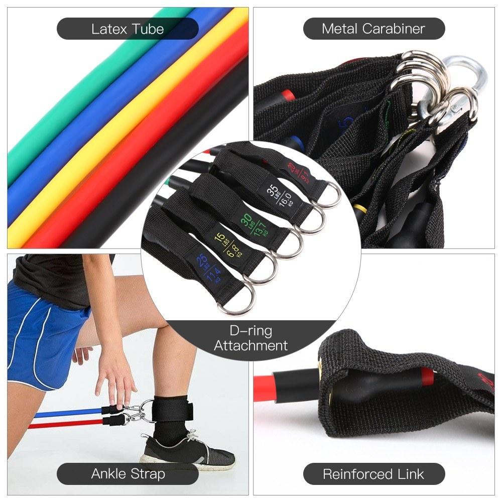 Resistance Bands Set Elastic Workout 13Pcs