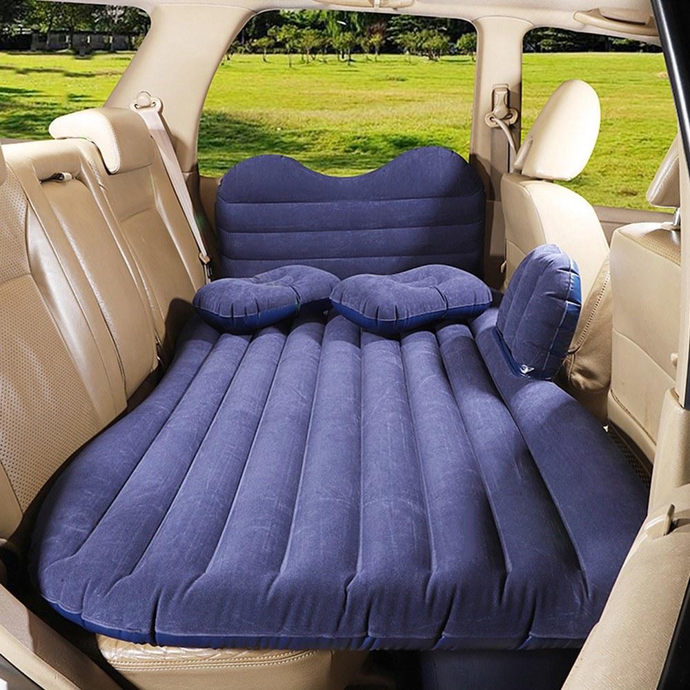 Portable Car Mattress Foldable Cushion Air Bed Inflatable with Air-Pump Camping Travel