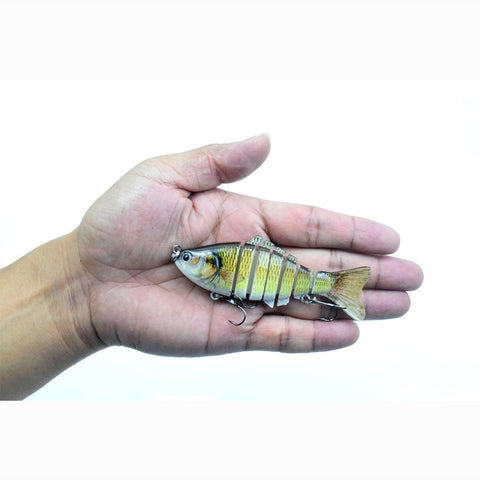 3.9in / 0.53oz Bionic Multi Jointed Hard Bait S Swimming Action Fishing Lure 7 Segment Sinking Fishing Lure VIB Bait Crankbait 3D Eyes Lifelike Artificial Fishing Lures Hook with Treble Hooks Tackle