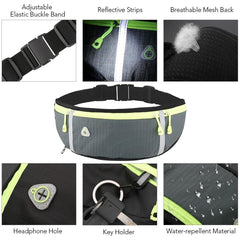 Water-repellent Running Waist Bag with Water Bottle Holder Ultralight Adjustable Belt