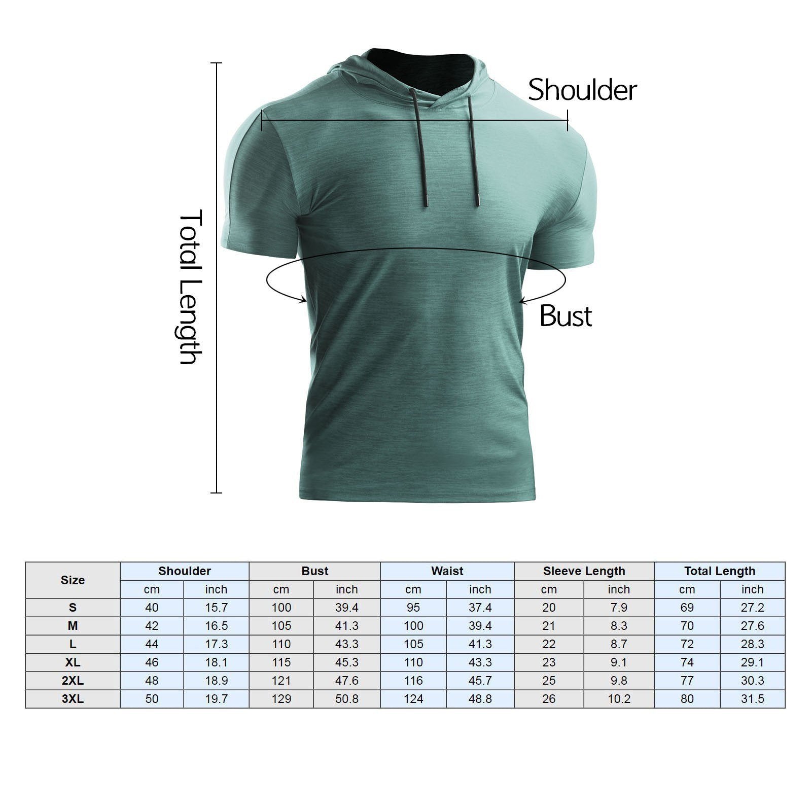 2PCS Men Summer Sports T-Shirt Solid Color Hooded Short Sleeve Quick-Dry Running Gym Sportswear