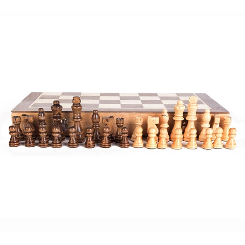 Portable Wooden Magnetics Chessboard Folding Board Chess Game International Set For Party Family Activities