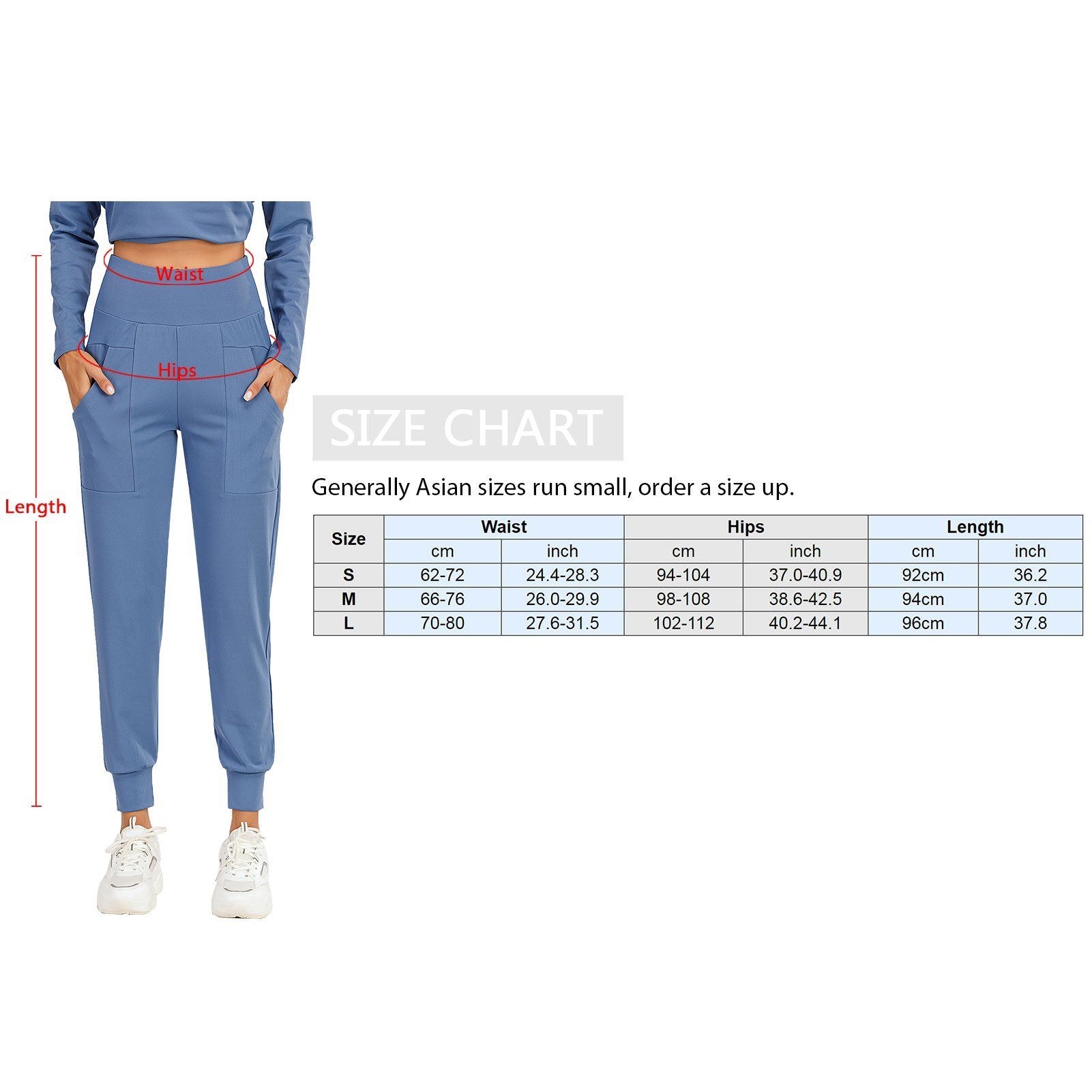 Women Sports Pants High Waist Pocket Quick Dry Moisture-wicking Breathable