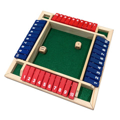 Wood Four Sided 10 Numbers Board Game Set Dice Table Entertainment Toy