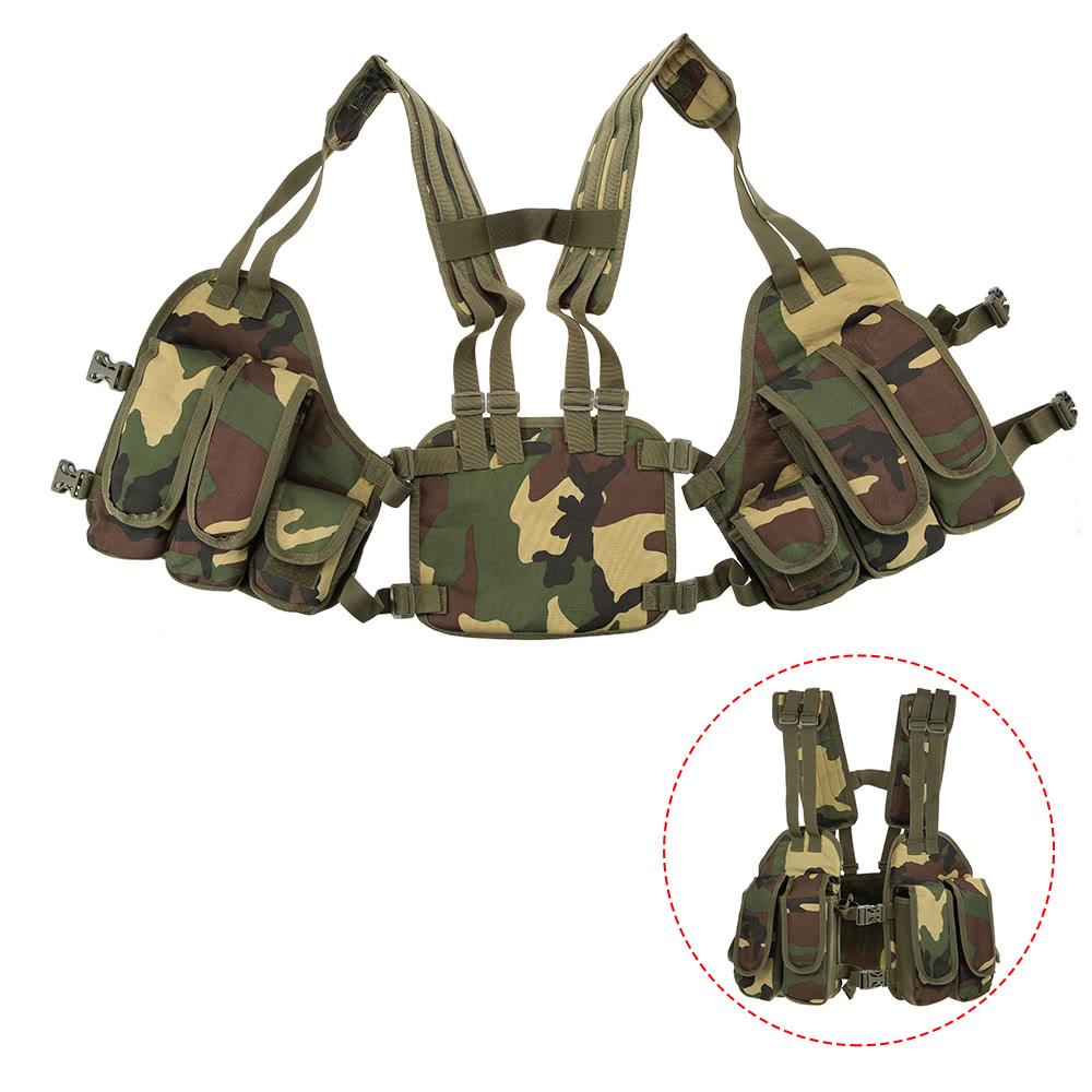 Outdoor Tactical Chest Rig Adjustable Padded Modular Military Vest Mag Pouch Magazine Holder