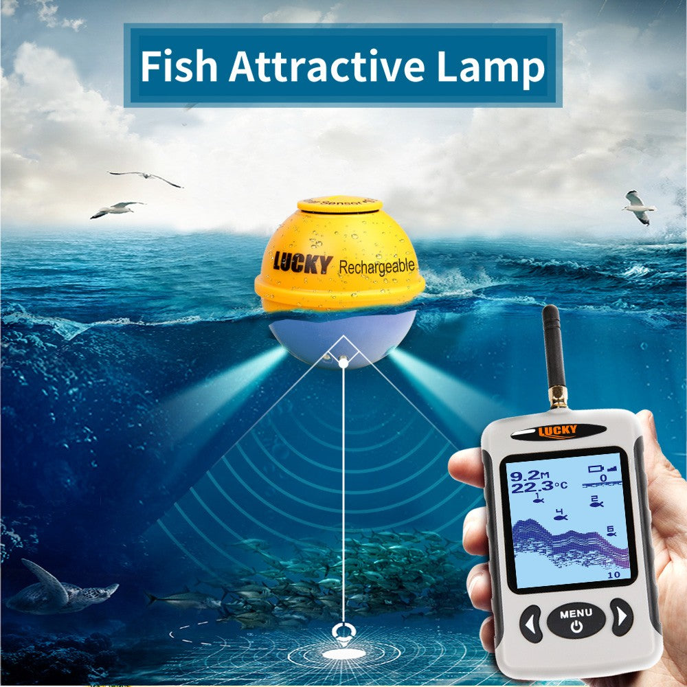 Portable Professional Sounder Wireless Sonar Fish Finder Fishing Probe Detector Fishfinder with Dot Matrix