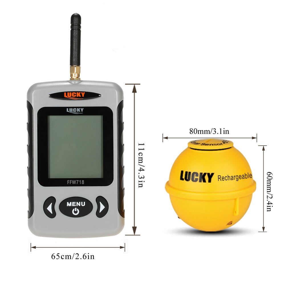 Portable Professional Sounder Wireless Sonar Fish Finder Fishing Probe Detector Fishfinder with Dot Matrix