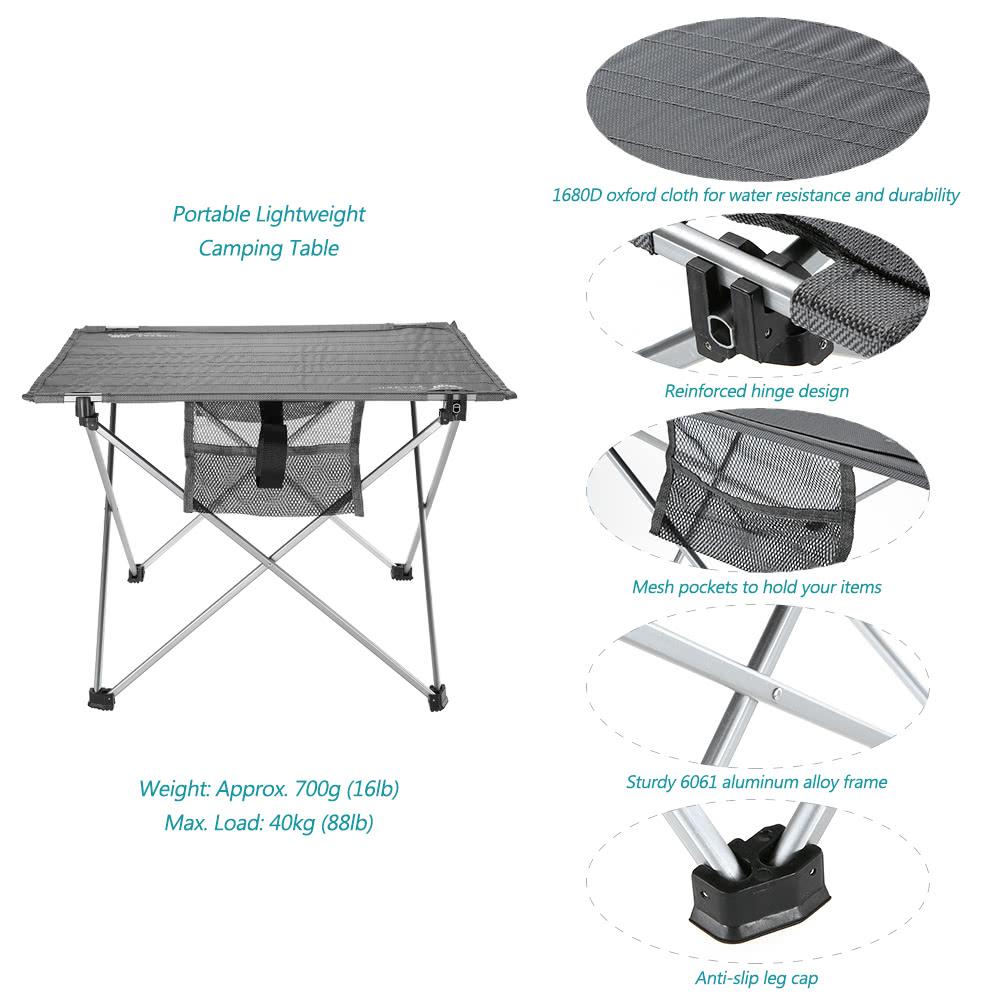 Outdoor Foldable Camping Picnic Tables Portable Compact Lightweight Folding Roll-up Table