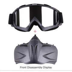 Motorcycle Helmet Riding Detachable Modular Face Mask Windproof Breathable Shield Goggles Outdoors