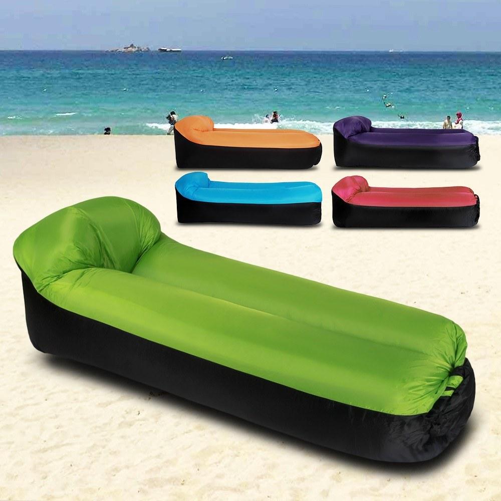 Inflatable Lounger Portable Air Beds Sleeping Sofa Couch for Travelling Camping Beach Backyard