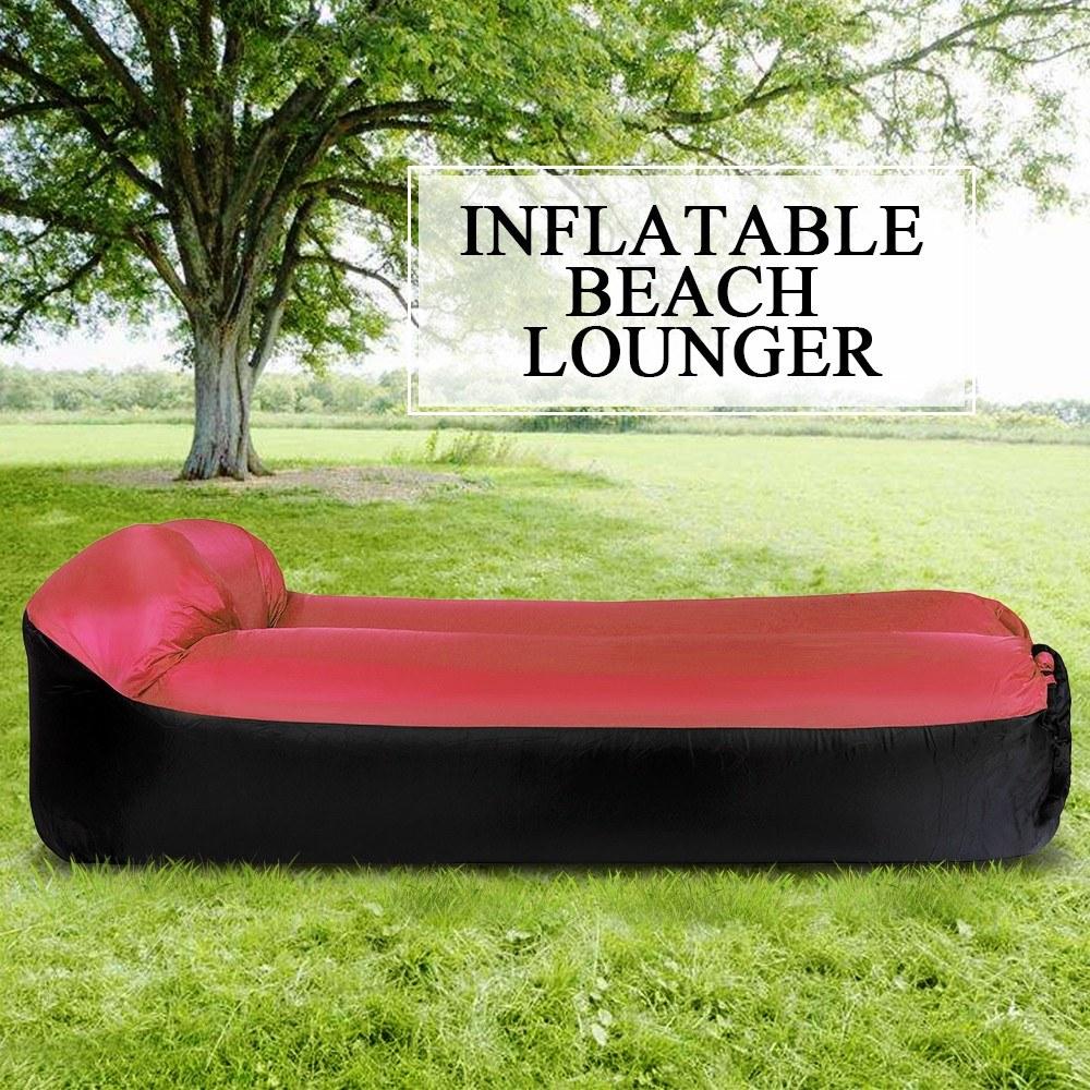 Inflatable Lounger Portable Air Beds Sleeping Sofa Couch for Travelling Camping Beach Backyard