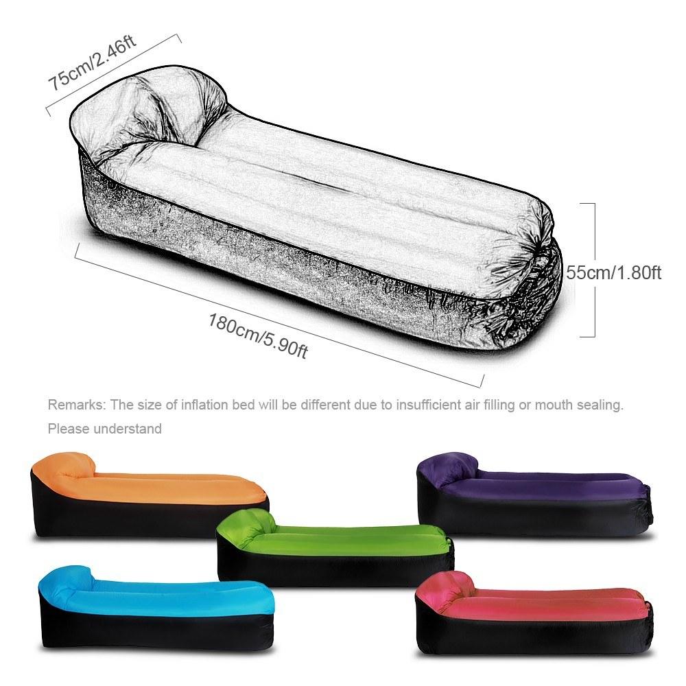 Inflatable Lounger Portable Air Beds Sleeping Sofa Couch for Travelling Camping Beach Backyard