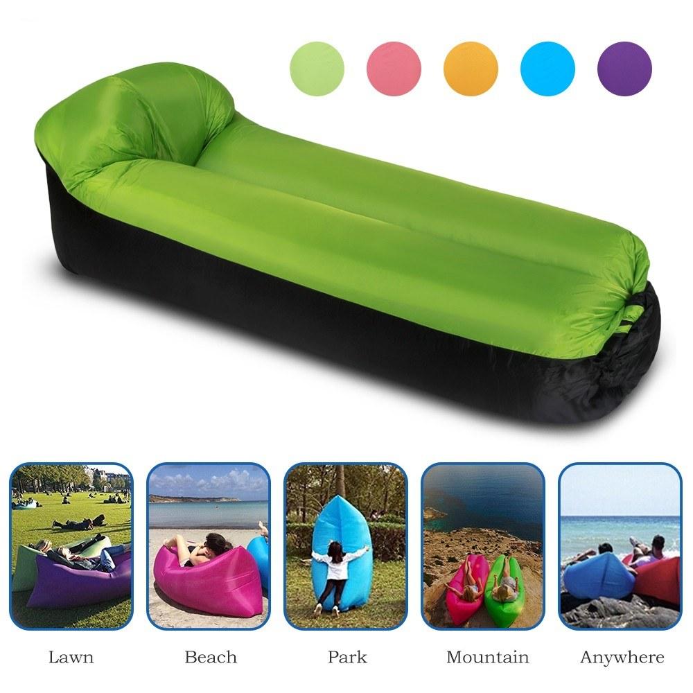 Inflatable Lounger Portable Air Beds Sleeping Sofa Couch for Travelling Camping Beach Backyard