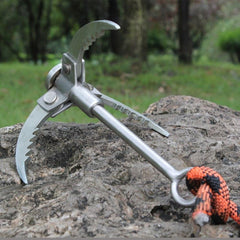 Grappling Hook Folding Foldable Survival Claw Stainless Steel Outdoor Camping Exploring Climbing Sawtooth Anchor