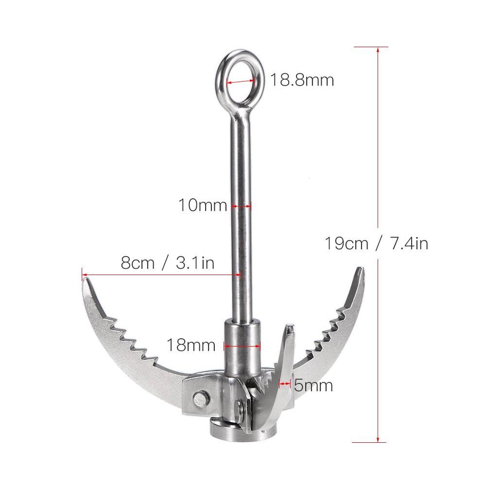 Grappling Hook Folding Foldable Survival Claw Stainless Steel Outdoor Camping Exploring Climbing Sawtooth Anchor