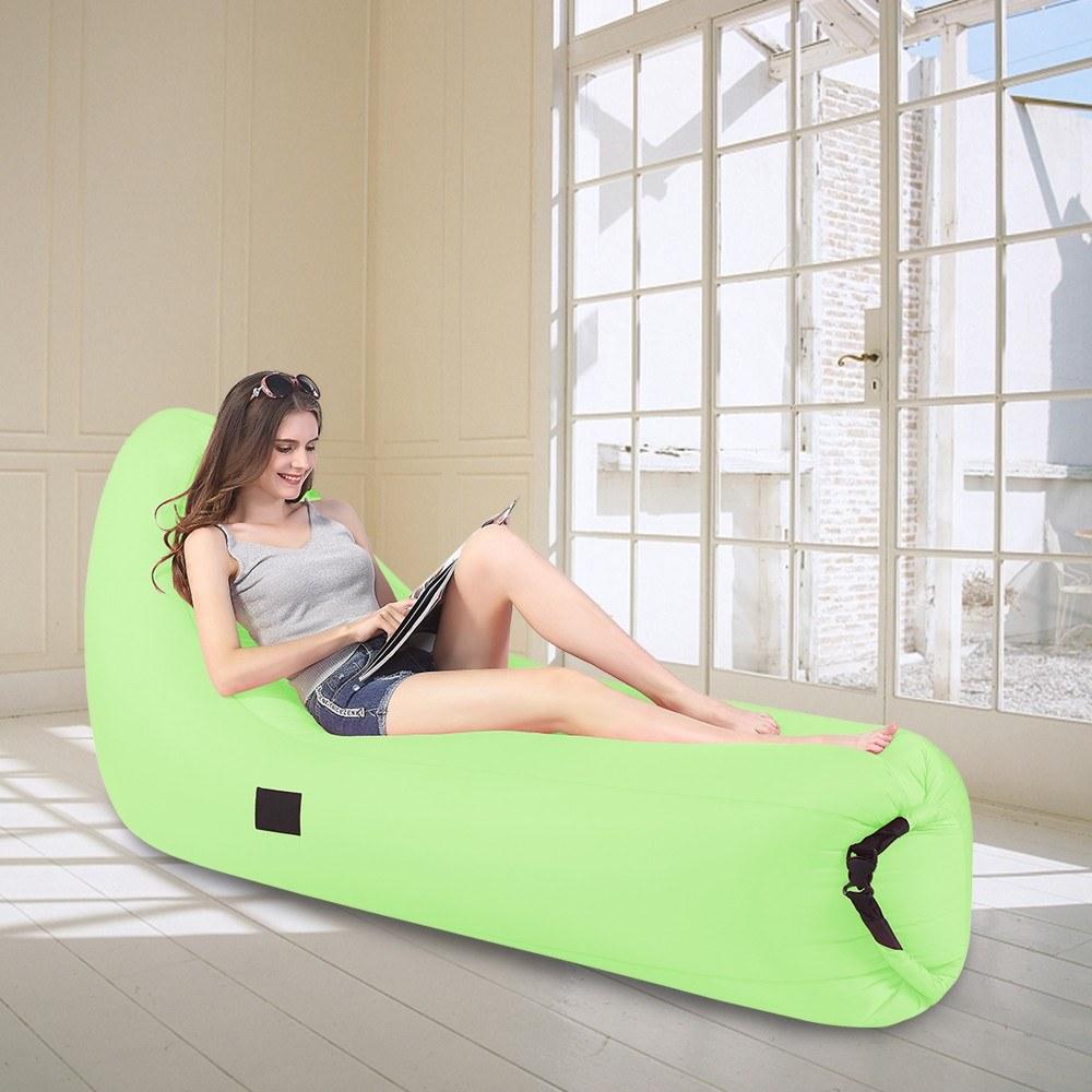 Portable Inflatable Lounger Sleeping Couch EU patent for Traveling Camping Beach Backyard
