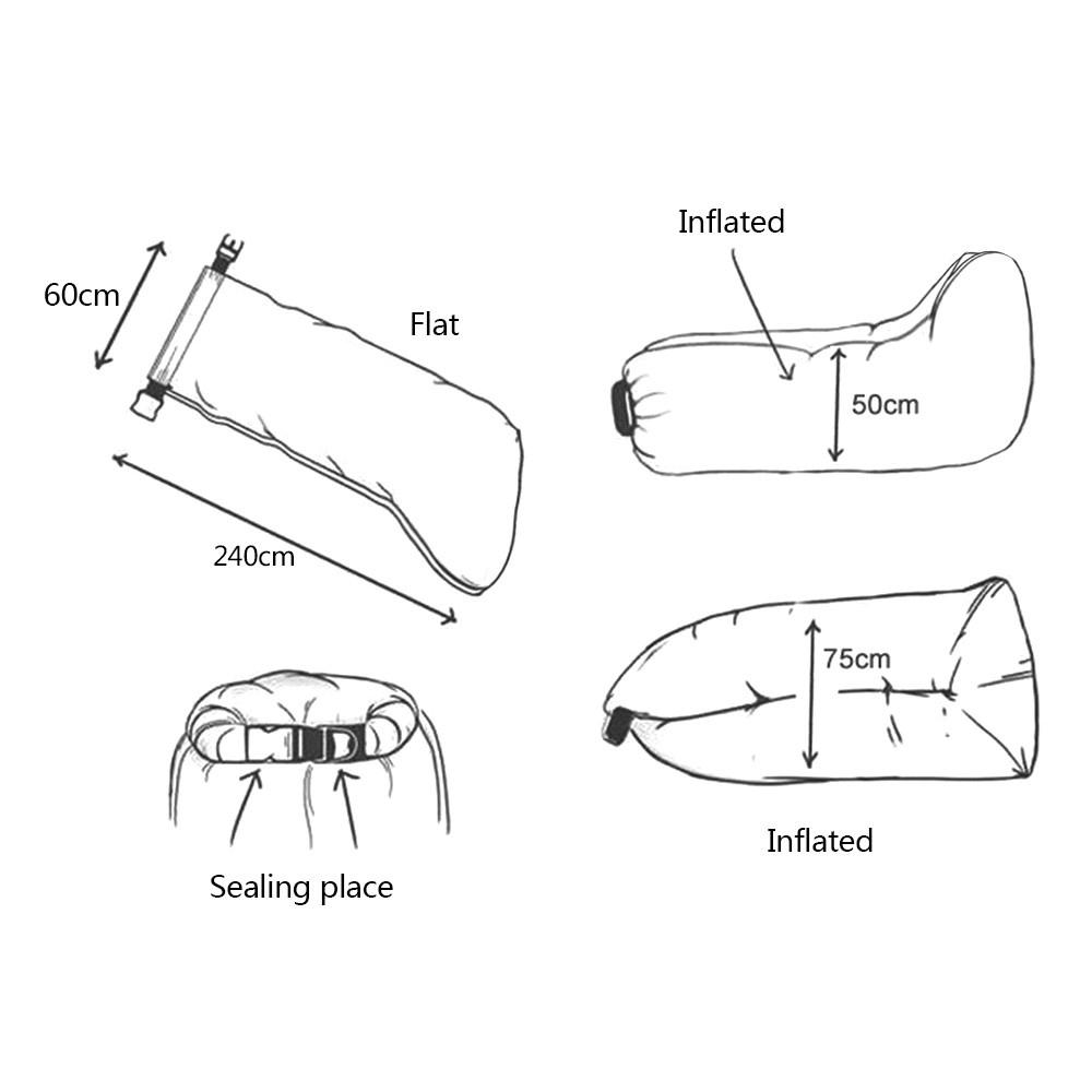 Portable Inflatable Lounger Sleeping Couch EU patent for Traveling Camping Beach Backyard