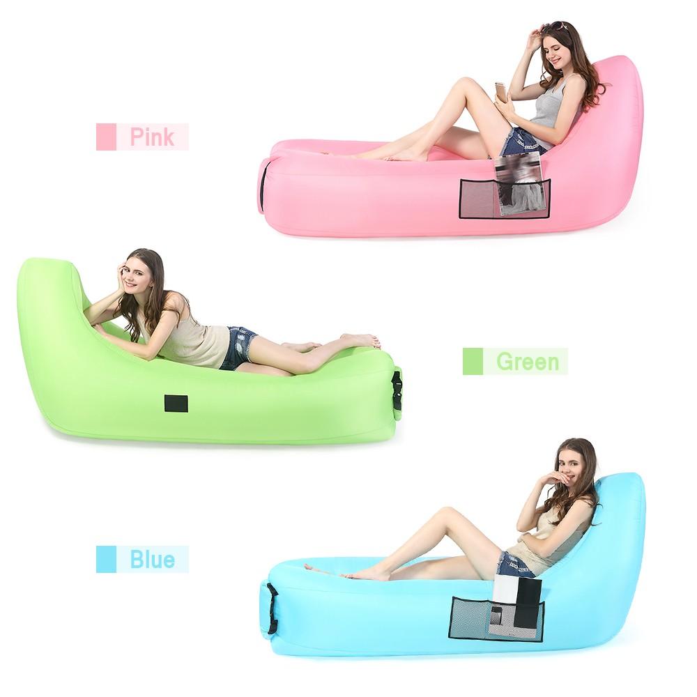 Portable Inflatable Lounger Sleeping Couch EU patent for Traveling Camping Beach Backyard