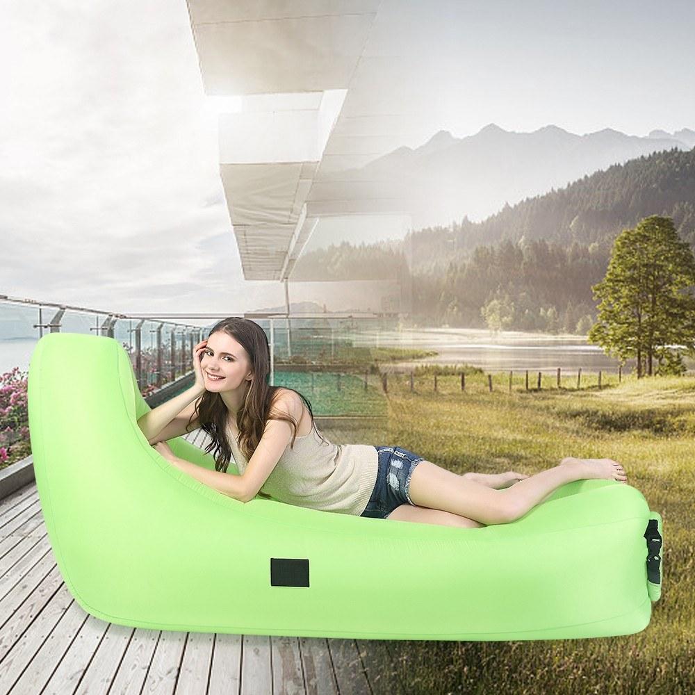 Portable Inflatable Lounger Sleeping Couch EU patent for Traveling Camping Beach Backyard