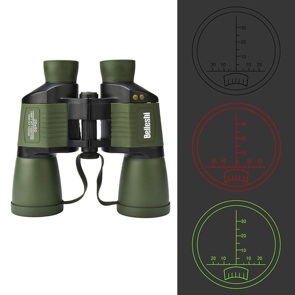 20x50 Binoculars Telescope Illuminated Outdoor Birding Traveling Sightseeing Hunting Rangefinder Scale