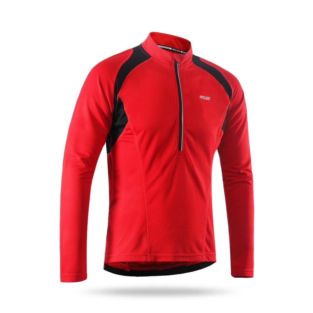 Men's Long Sleeve Cycling Jersey Lightweight Breathable Quick Dry