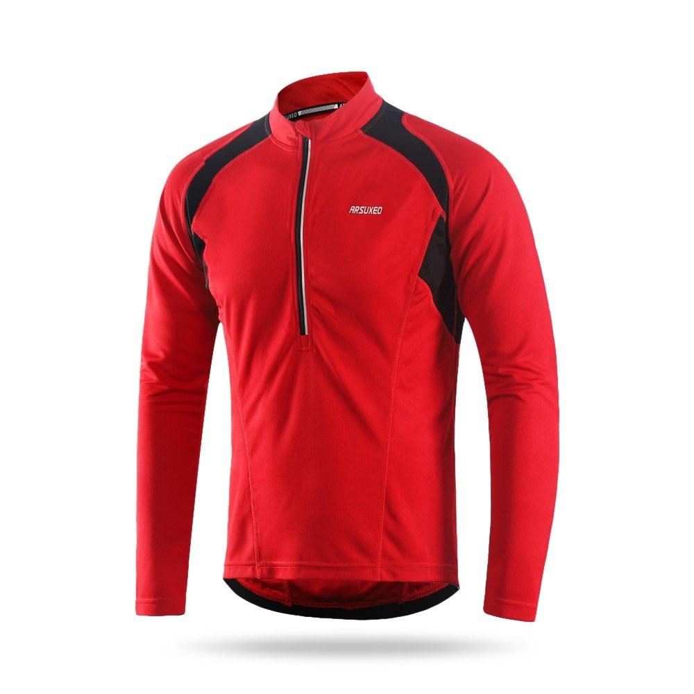 Men's Long Sleeve Cycling Jersey Lightweight Breathable Quick Dry