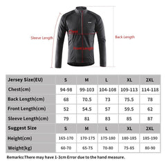 Men's Long Sleeve Cycling Jersey Lightweight Breathable Quick Dry