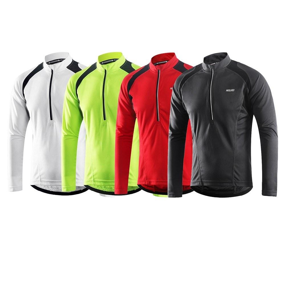 Men's Long Sleeve Cycling Jersey Lightweight Breathable Quick Dry