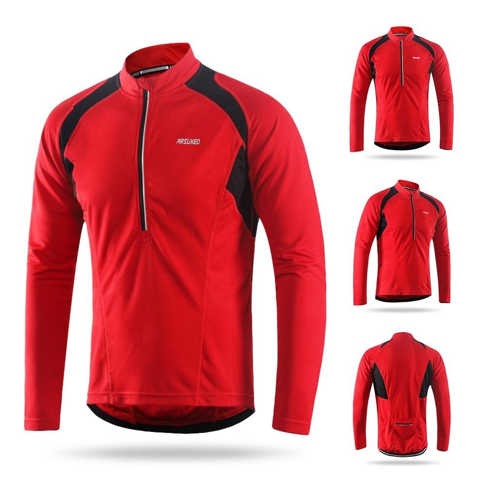 Men's Long Sleeve Cycling Jersey Lightweight Breathable Quick Dry