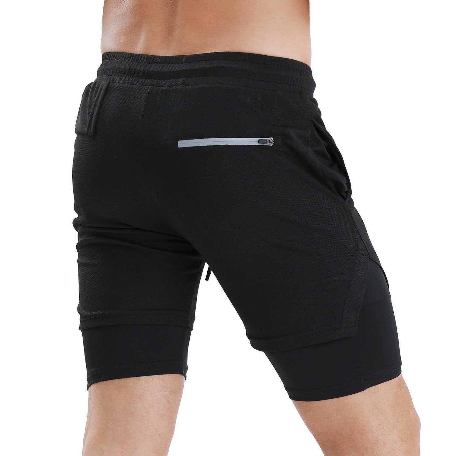 Men Running Shorts with Towel Loop Quick Dry Exercise Pockets for Training Gym Workout 2-in-1